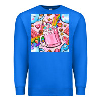 True Royal unicorn coffe cup and star with rainbow seamless pattern bbs Premium Sweatshirt - BundleAndBundleShop
