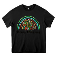 Black merry christmas cactus rainbow Heavy Core Tee - BarkalooDesign