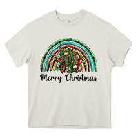 Cream merry christmas cactus rainbow Heavy Core Tee - BarkalooDesign