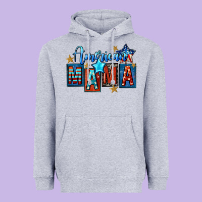 American Mama 4th Of July Heavyweight Hoodie Designed By Fadigitalartstudio