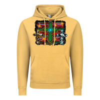 Vintage Mustard cross leopard cowhide glitter serape Vintage Hoodie - RanaPortraitStore