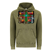 Vintage Olive cross leopard cowhide glitter serape Vintage Hoodie - RanaPortraitStore