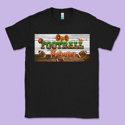 Football Therapy License Plate Classic Tee Designed By Bundleandbundleshop