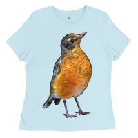 Baby Blue American Robin Bird Ladies Tee - LillyAllenDesigns