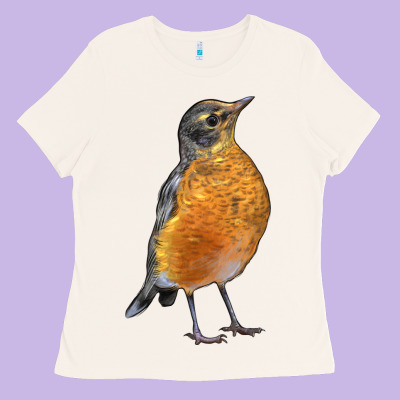 American Robin Bird Ladies Tee Designed By Lillyallendesigns