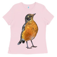 Bubblegum Pink American Robin Bird Ladies Tee - LillyAllenDesigns