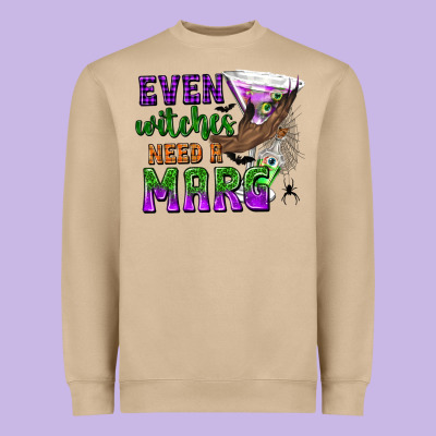Even Witches Need A Marg Heavyweight Sweatshirt Designed By Texasbilliewilder