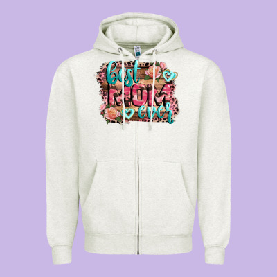 Best Mom Ever Mother's Day Zipper Hoodie Designed By Cowgirlartshop