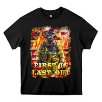 Black First In last Out Firefighter Heavy Core Tee - LillyAllenDesigns