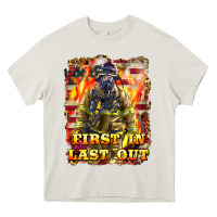 Cream First In last Out Firefighter Heavy Core Tee - LillyAllenDesigns