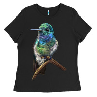 Black Ruby Throcuted Hummingbird Ladies Tee - LillyAllenDesigns