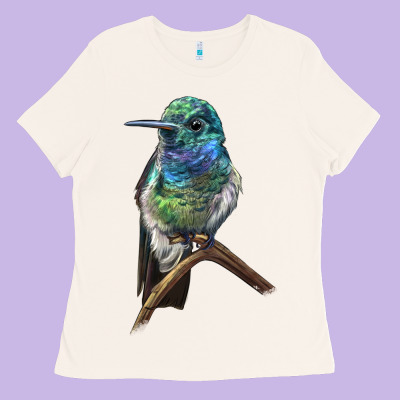 Ruby Throcuted Hummingbird Ladies Tee Designed By Lillyallendesigns