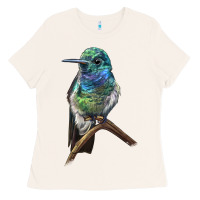 Bone Ruby Throcuted Hummingbird Ladies Tee - LillyAllenDesigns