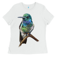 White Ruby Throcuted Hummingbird Ladies Tee - LillyAllenDesigns