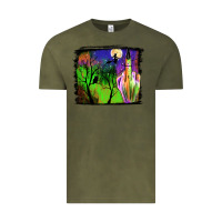 Vintage Olive halloween background Vintage Tee - JahusDesignShop