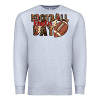 Heather Grey football kinda day Premium Sweatshirt - FaDigitalArtStudio