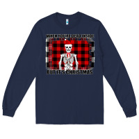 Navy When You re Dead Inside But It Christmas Skeleton Long Sleeve Tee - Bettercallsaul