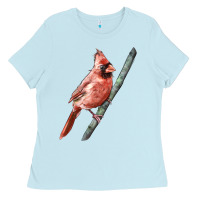 Baby Blue Northern Cardinal Bird Ladies Tee - LillyAllenDesigns