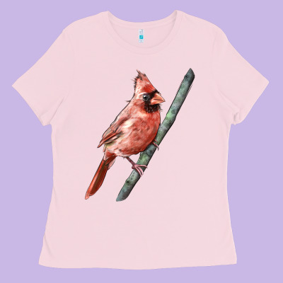 Northern Cardinal Bird Ladies Tee Designed By Lillyallendesigns