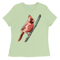 Matcha Northern Cardinal Bird Ladies Tee - LillyAllenDesigns