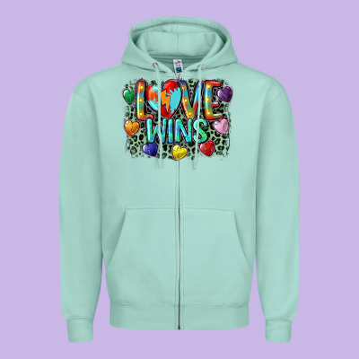 Love Wins Zipper Hoodie Designed By Cowgirlartshop
