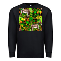 Black St. Patrick's Donkey With Leprechaun Premium Sweatshirt - FaDigitalArtStudio