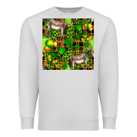 Dove Grey St. Patrick's Donkey With Leprechaun Premium Sweatshirt - FaDigitalArtStudio