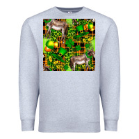 Heather Grey St. Patrick's Donkey With Leprechaun Premium Sweatshirt - FaDigitalArtStudio