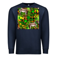 Navy St. Patrick's Donkey With Leprechaun Premium Sweatshirt - FaDigitalArtStudio