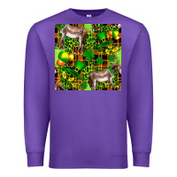 Purple St. Patrick's Donkey With Leprechaun Premium Sweatshirt - FaDigitalArtStudio