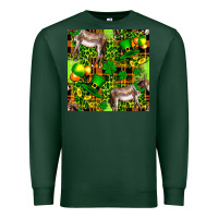 Sports Green St. Patrick's Donkey With Leprechaun Premium Sweatshirt - FaDigitalArtStudio