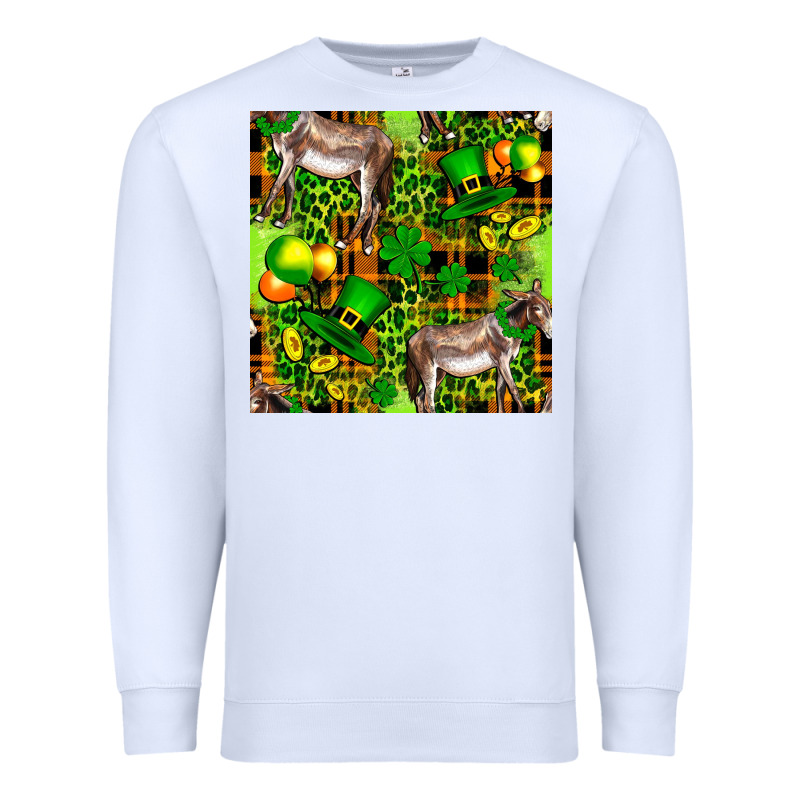St. Patrick's Donkey With Leprechaun Premium Sweatshirt by FaDigitalArtStudio | Teevron