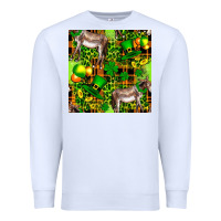 White St. Patrick's Donkey With Leprechaun Premium Sweatshirt - FaDigitalArtStudio