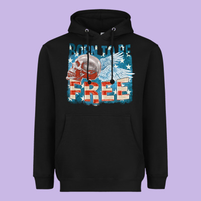 Born To Be Free Heavyweight Hoodie Designed By Fadigitalartstudio