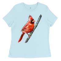 Baby Blue Northern Cardinal Bird Ladies Tee - LillyAllenDesigns
