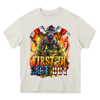 Cream First In last Out American Firefighter Heavy Core Tee - LillyAllenDesigns