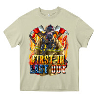 Mossy First In last Out American Firefighter Heavy Core Tee - LillyAllenDesigns