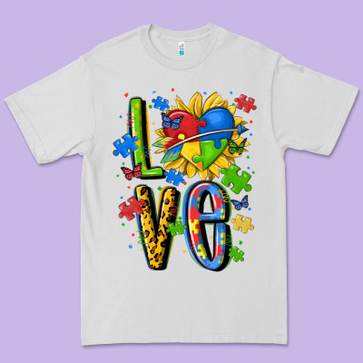 Autism Love Premium Tee Designed By Maliassmallbusiness