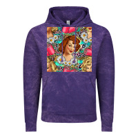 Cloud Purple Hairdresser Western Girl And Hair Curler Seamless Pattern Bbs Vintage Hoodie - BundleAndBundleShop