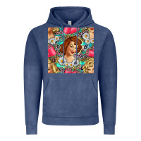 Vintage Denim Hairdresser Western Girl And Hair Curler Seamless Pattern Bbs Vintage Hoodie - BundleAndBundleShop