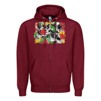 Burgundy Autism background Zipper Hoodie - CowGirlArtShop