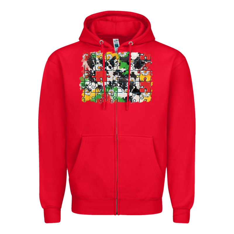 Autism Background Zipper Hoodie by CowGirlArtShop | Teevron