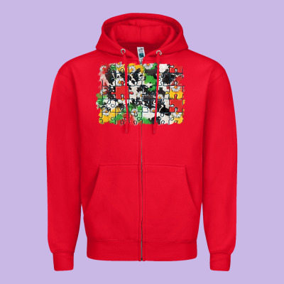 Autism Background Zipper Hoodie Designed By Cowgirlartshop
