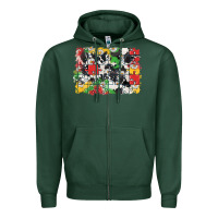 Sports Green Autism background Zipper Hoodie - CowGirlArtShop