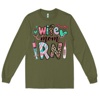 Army Green wife mom rn registered nurse Long Sleeve Tee - RanaPortraitStore