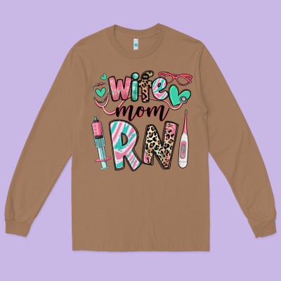 Wife Mom Rn Registered Nurse Long Sleeve Tee Designed By Ranaportraitstore
