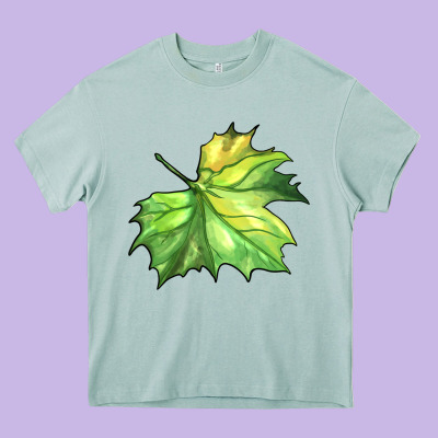 Green Leaf Heavy Core Tee Designed By Barkaloodesign
