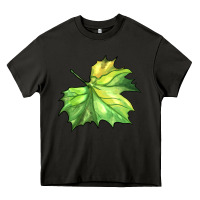 Asphalt green leaf Heavy Core Tee - BarkalooDesign