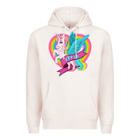 Pale Pink pride lgbtq unicorn Premium Hoodie - OliviaCreatesArt