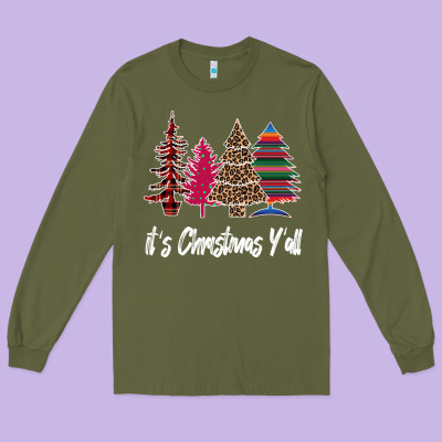 Merry Christmas Pine Tree Long Sleeve Tee Designed By Bettercallsaul